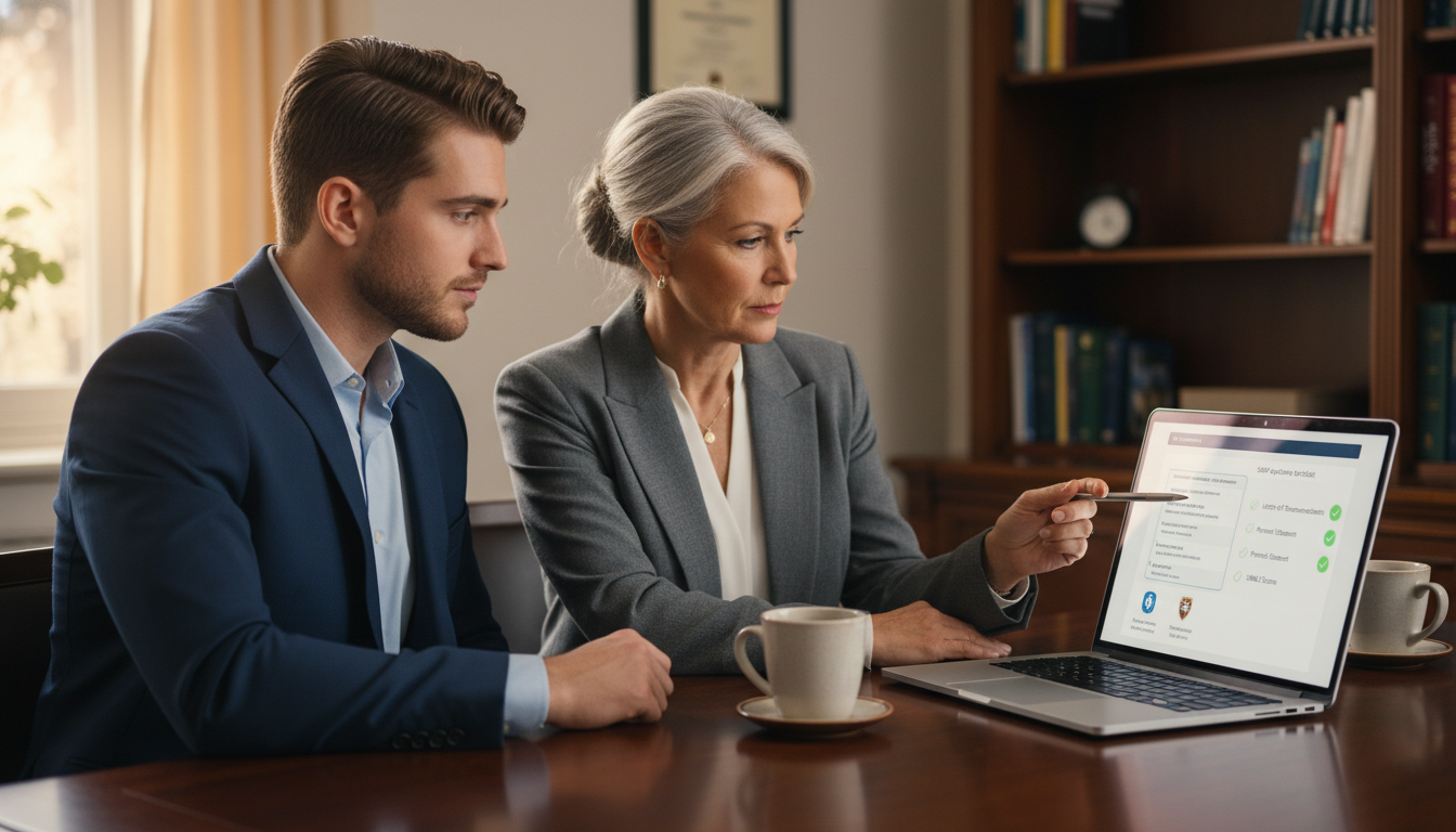 MD graduate discussing SOAP strategy with a radiology mentor - MD graduate residency for SOAP Preparation for MD Graduate in