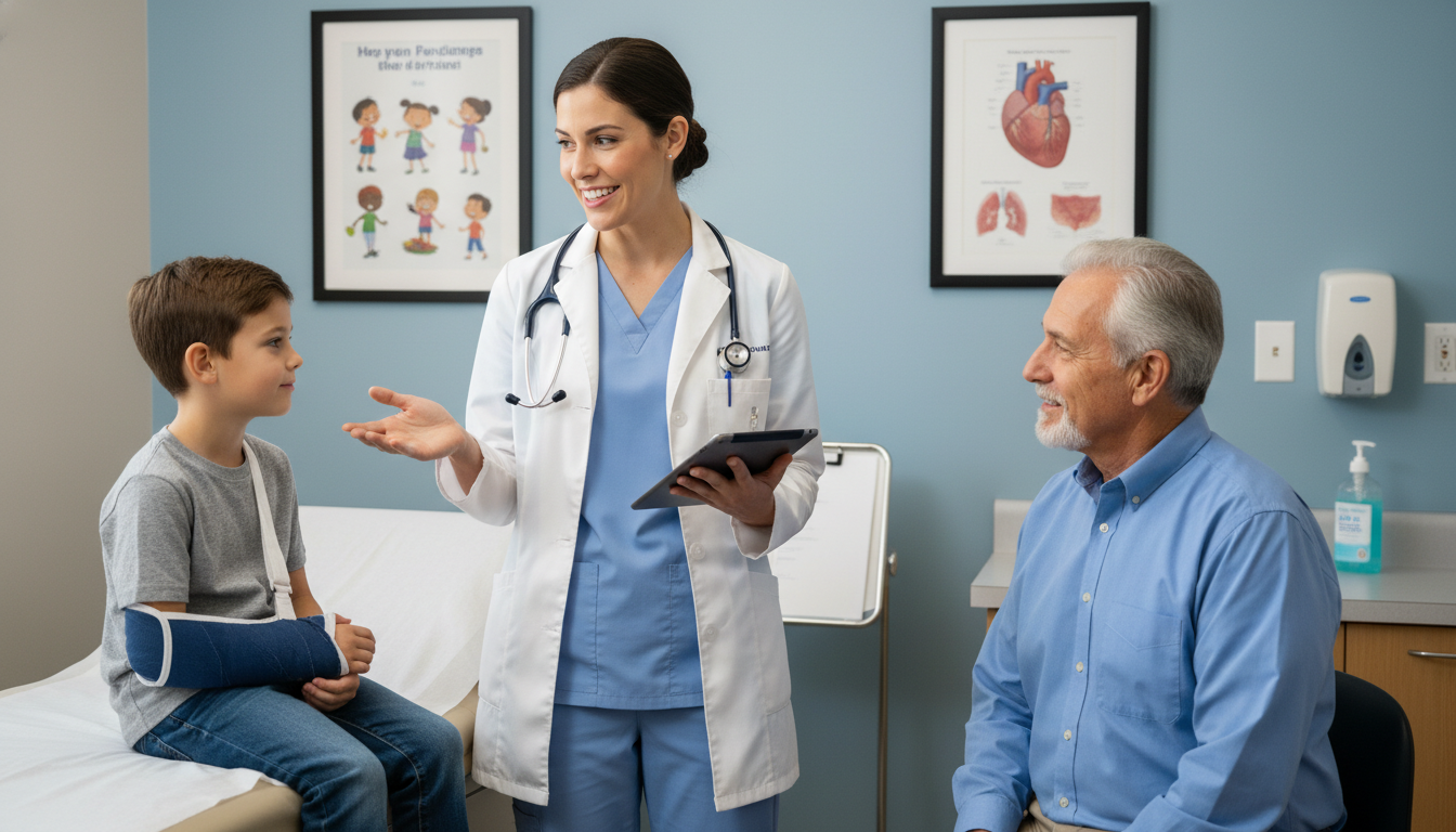 Medicine-pediatrics resident mentoring a child and an older patient Medicine-pediatrics resident mentoring a child and an older patient - MD graduate residency for CV Building for MD Graduate i