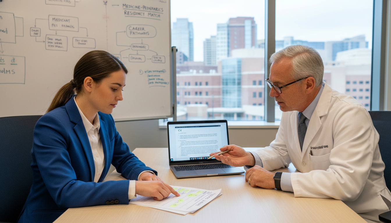 MD graduate working on CV with mentor MD graduate working on CV with mentor - MD graduate residency for CV Building for MD Graduate in Medicine-Pediatrics