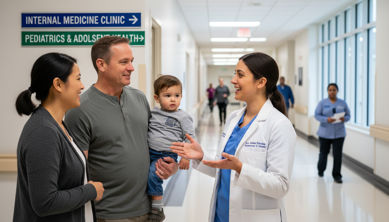 Medicine-pediatrics resident communicating with both adult and pediatric patients - MD graduate residency for Common Intervie