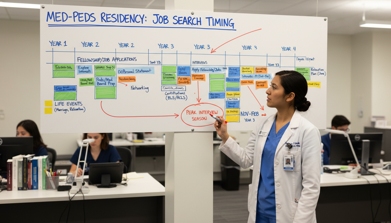 Timeline planning for Med-Peds resident job search Timeline planning for Med-Peds resident job search - MD graduate residency for Job Search Timing for MD Graduate in Medicine-