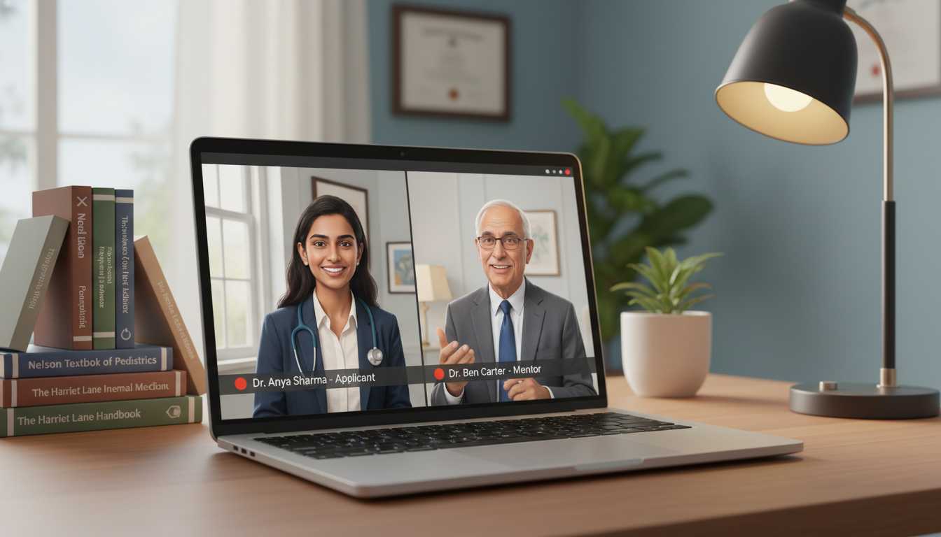 Residency applicant in mock interview session Residency applicant in mock interview session - MD graduate residency for Pre-Interview Preparation for MD Graduate in Medici