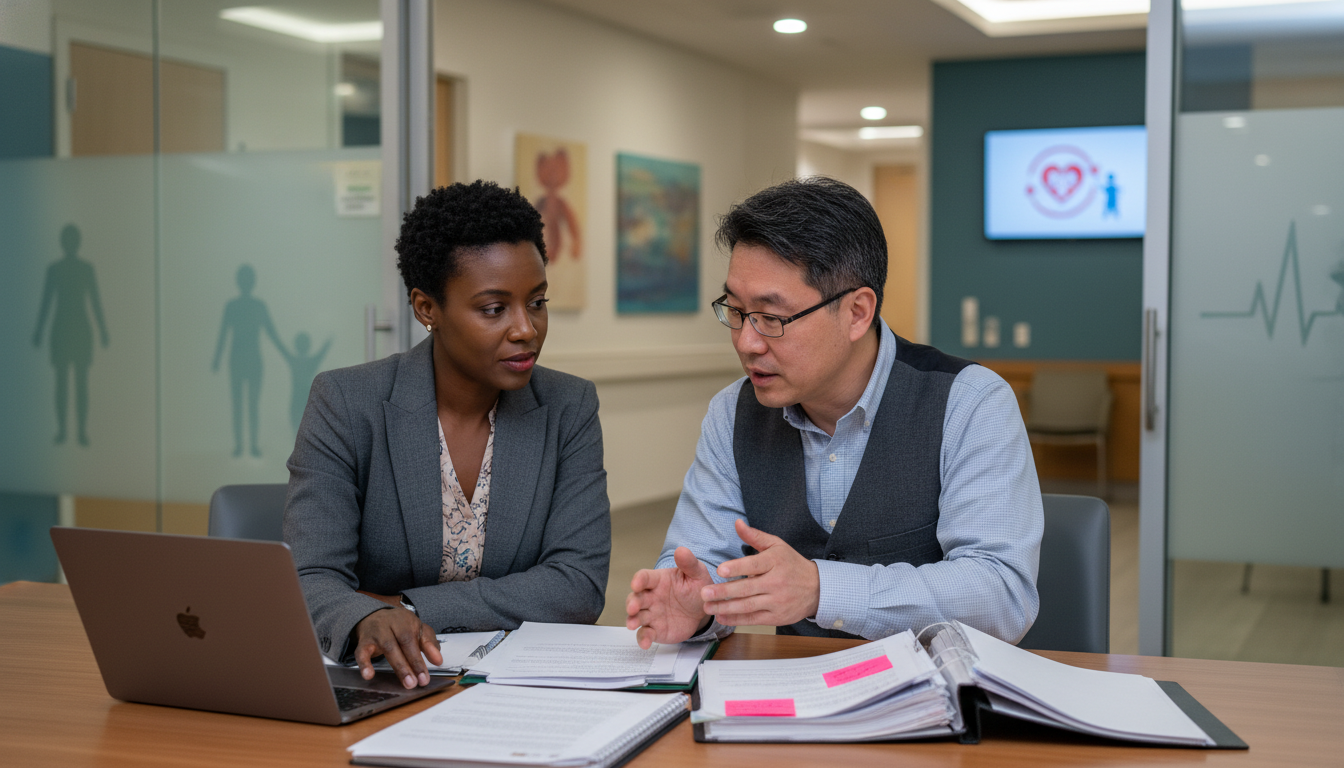 Medicine-Pediatrics faculty reviewing applications together Medicine-Pediatrics faculty reviewing applications together - MD graduate residency for Addressing Red Flags for MD Graduate