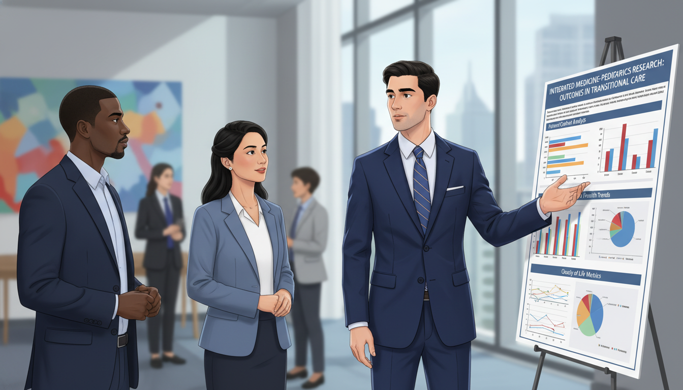 Resident presenting Med-Peds research at a medical conference Resident presenting Med-Peds research at a medical conference - MD graduate residency for Research Profile Building for MD Gr