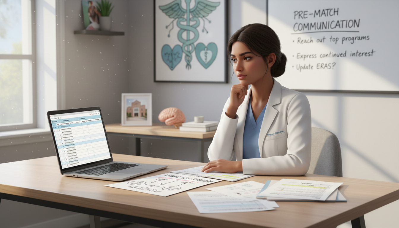 MD graduate analyzing residency rank list and communication strategy - MD graduate residency for Pre-Match Communication for