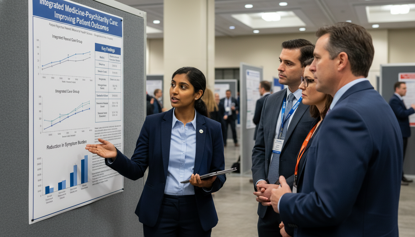 Medicine-Psychiatry Resident Presenting Research Poster Medicine-Psychiatry Resident Presenting Research Poster - MD graduate residency for Research During Residency for MD Graduate