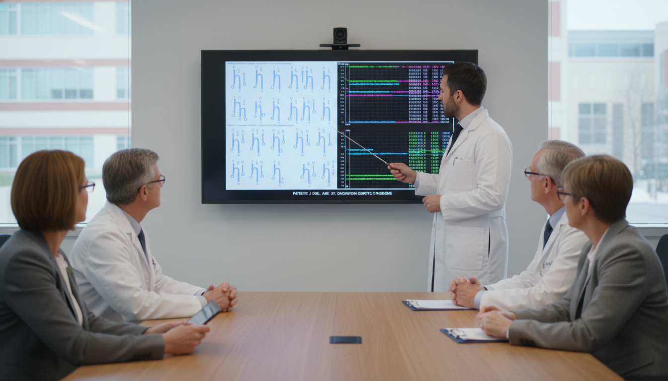 Medical genetics resident presenting a complex genetic case to faculty Medical genetics resident presenting a complex genetic case to faculty - MD graduate residency for Letters of Recommendation