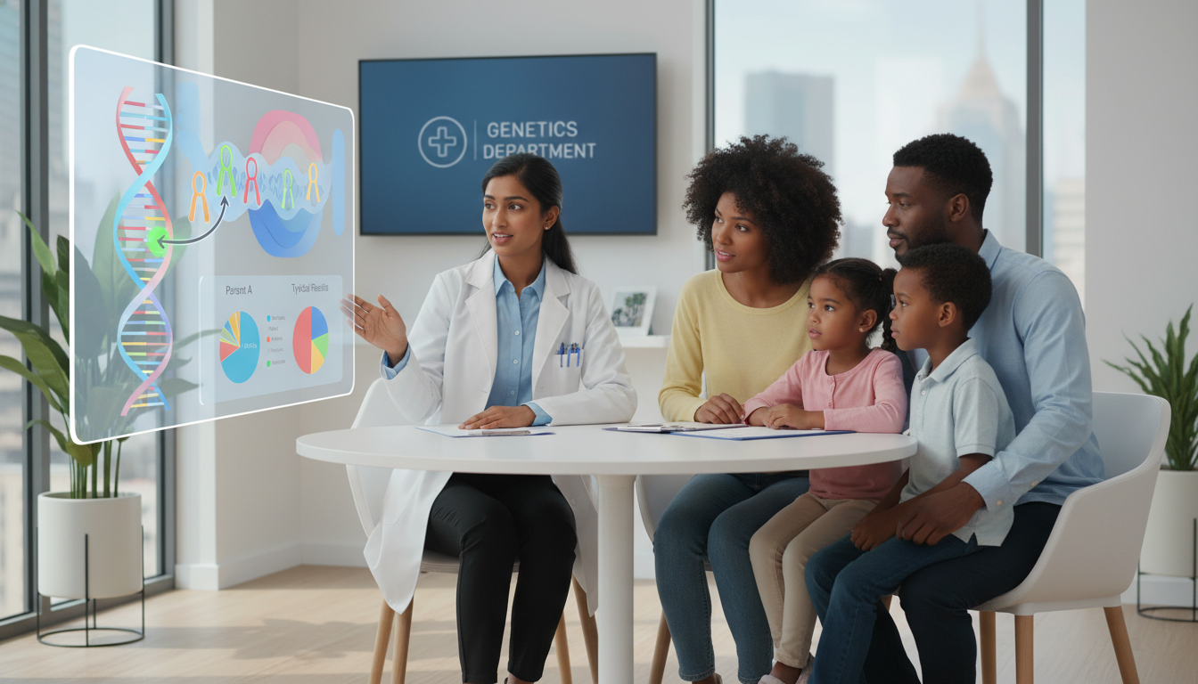 Medical genetics resident counseling a family about genetic results - MD graduate residency for Low Step Score Strategies for