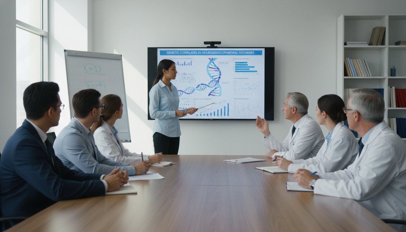 Medical genetics resident discussing research findings Medical genetics resident discussing research findings - MD graduate residency for Research During Residency for MD Graduate