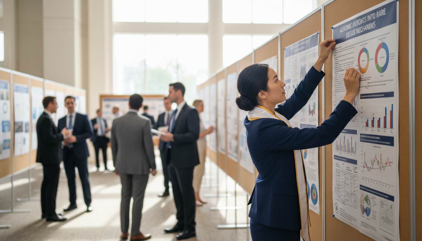 MD graduate preparing poster for medical genetics conference - MD graduate residency for Research Profile Building for MD Gra