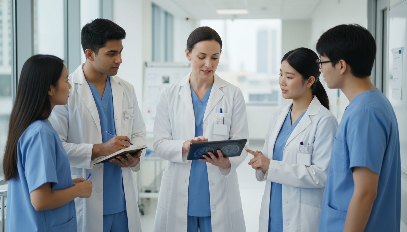 Neurology resident shadowing an academic neurologist on inpatient rounds Neurology resident shadowing an academic neurologist on inpatient rounds - MD graduate residency for Academic vs Private Prac