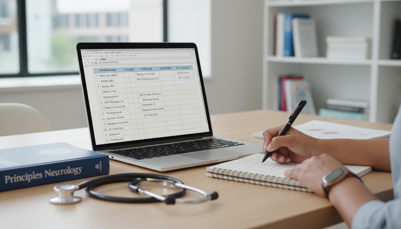 Neurology residency applicant using a structured spreadsheet Neurology residency applicant using a structured spreadsheet - MD graduate residency for How to Research Programs for MD Grad