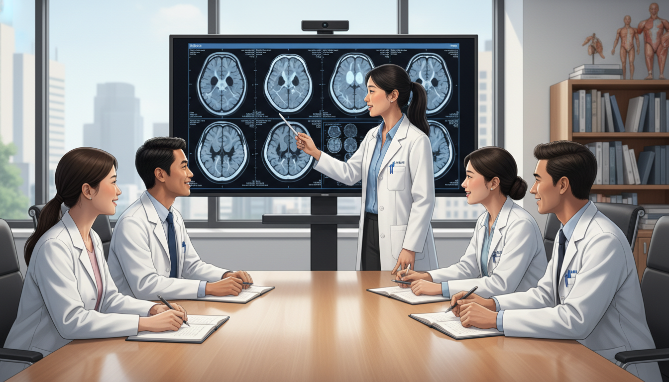 Neurology residents collaborating and discussing cases Neurology residents collaborating and discussing cases - MD graduate residency for How to Research Programs for MD Graduate i