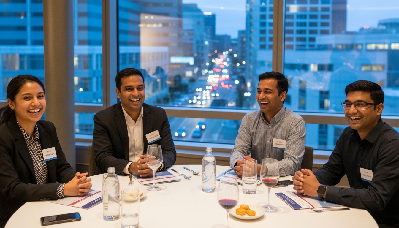 Neurology residency social event with residents discussing program fit - MD graduate residency for Questions to Ask Programs