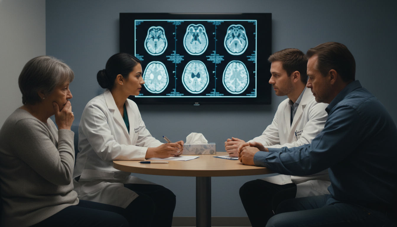 Neurosurgery team having a serious goals-of-care discussion with a patient's family - MD graduate residency for Common Interv