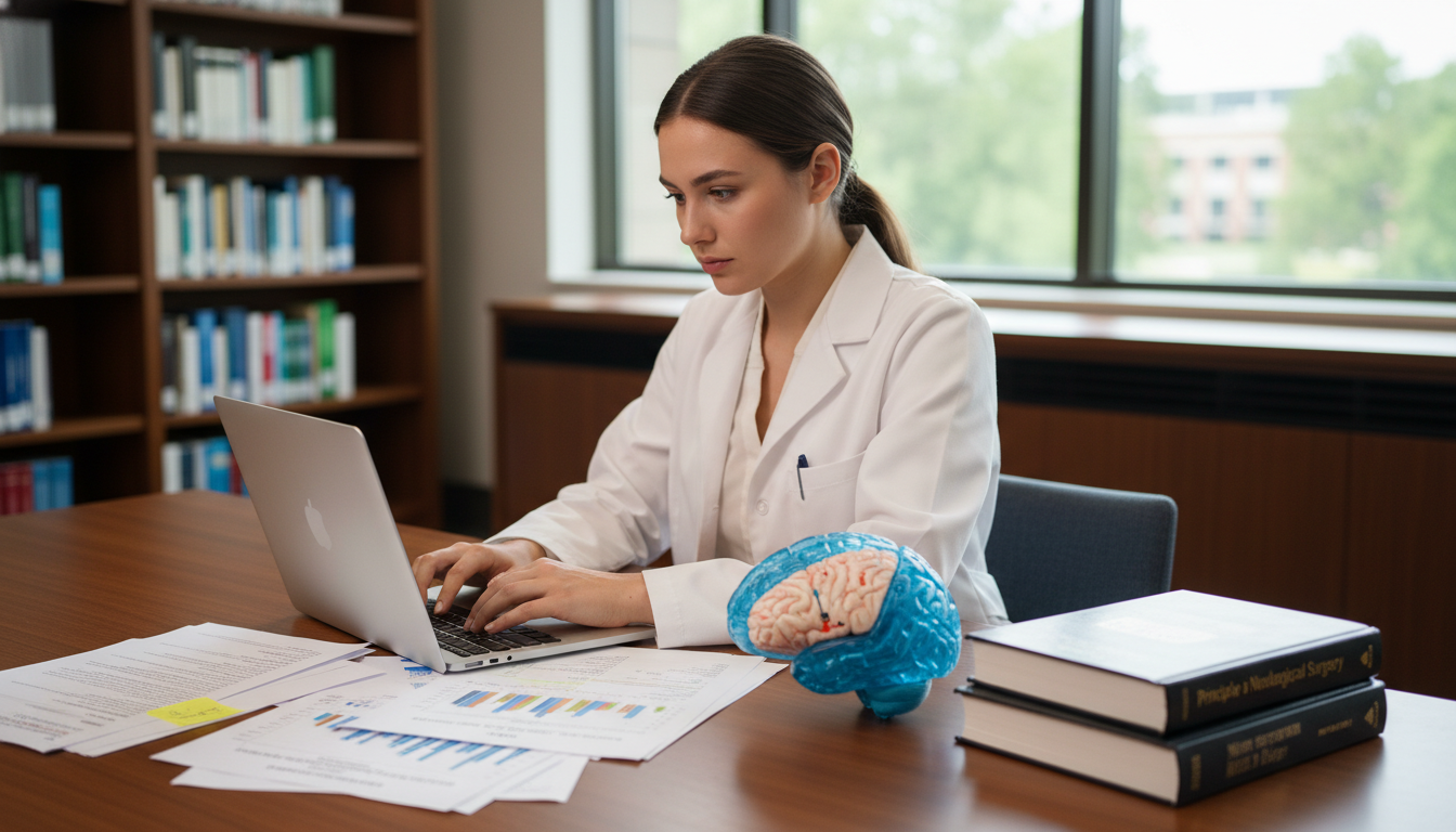 MD graduate working on neurosurgery research manuscript MD graduate working on neurosurgery research manuscript - MD graduate residency for Research Profile Building for MD Graduate