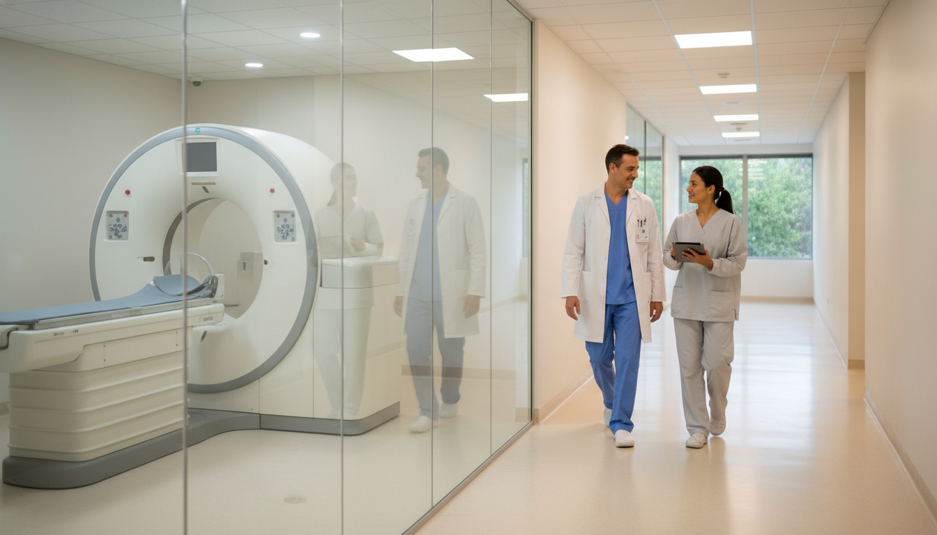 Private practice nuclear medicine imaging center and physician consulting patients Private practice nuclear medicine imaging center and physician consulting patients - MD graduate residency for Academic vs Pr