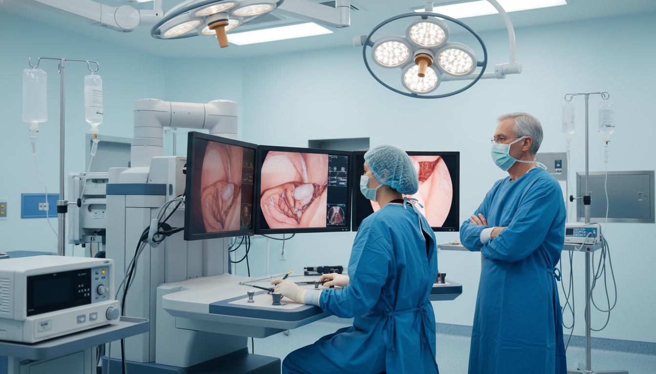 OB GYN Resident Performing Laparoscopic Gynecologic Surgery OB GYN Resident Performing Laparoscopic Gynecologic Surgery - MD graduate residency for Case Volume Evaluation for MD Graduat