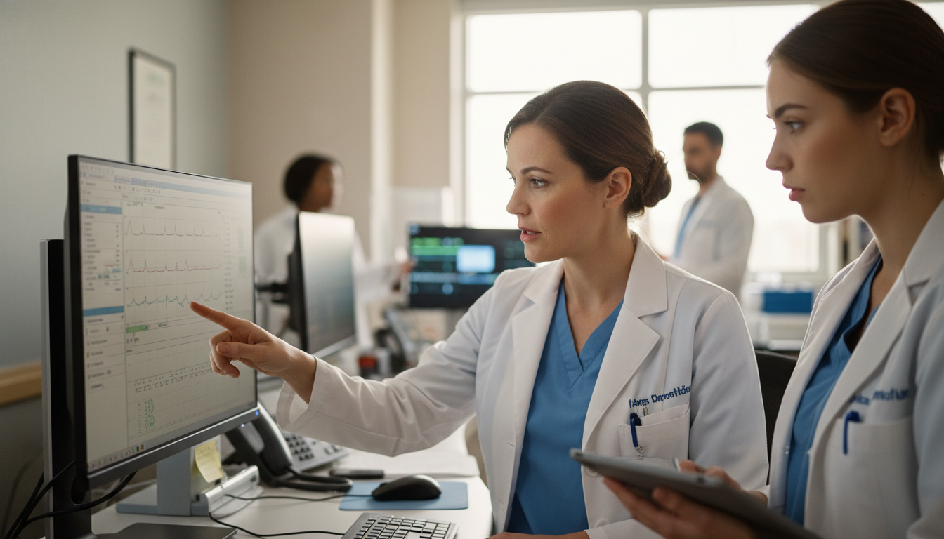 OB GYN resident teaching medical student during labor and delivery rotation OB GYN resident teaching medical student during labor and delivery rotation - MD graduate residency for CV Building for MD Gr