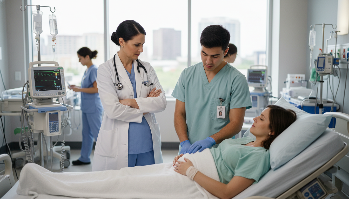 Medical student working closely with OB GYN attending in labor and delivery - MD graduate residency for Letters of Recommenda