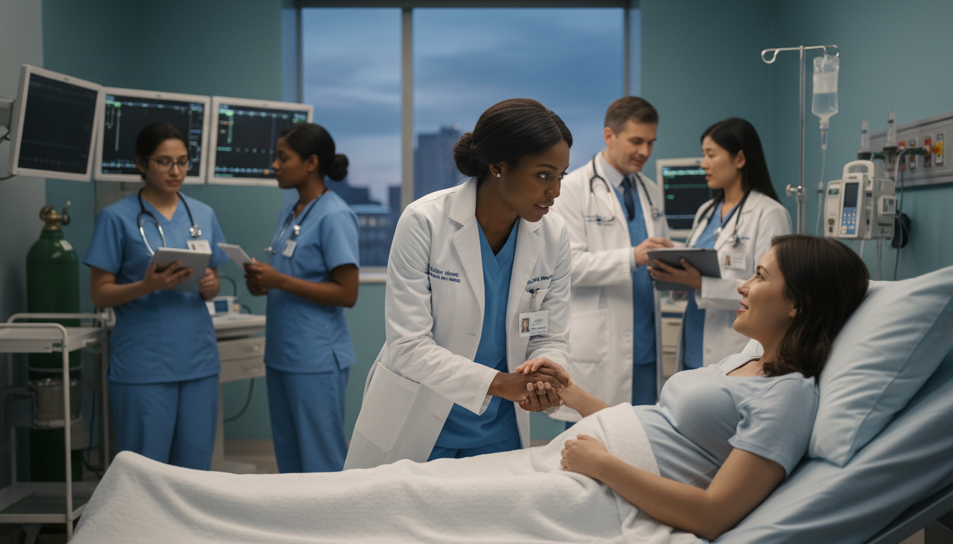 Resident on labor and delivery floor demonstrating strong clinical skills - MD graduate residency for Low Step Score Strategi