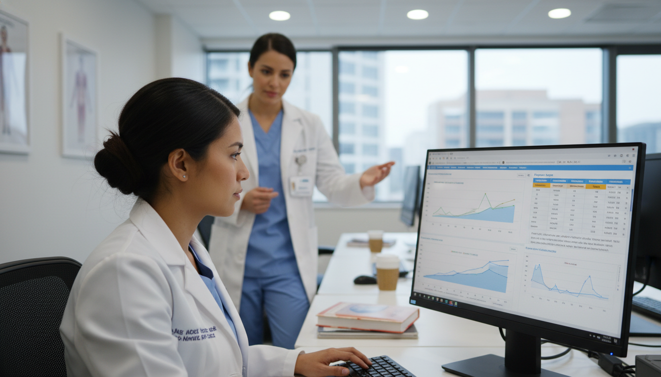 OB GYN resident analyzing clinical data for research project OB GYN resident analyzing clinical data for research project - MD graduate residency for Research During Residency for MD Gra