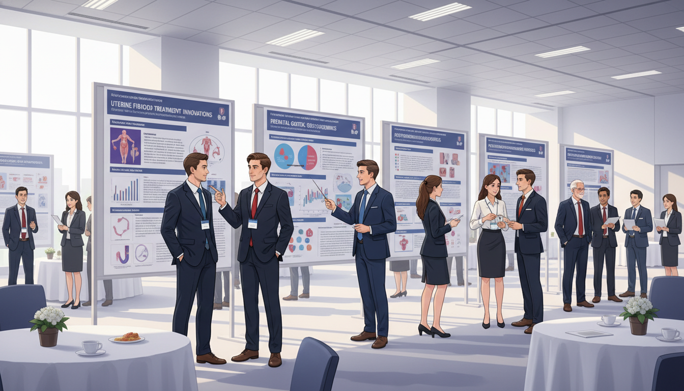 OB GYN residents presenting research posters at academic conference OB GYN residents presenting research posters at academic conference - MD graduate residency for Research During Residency for