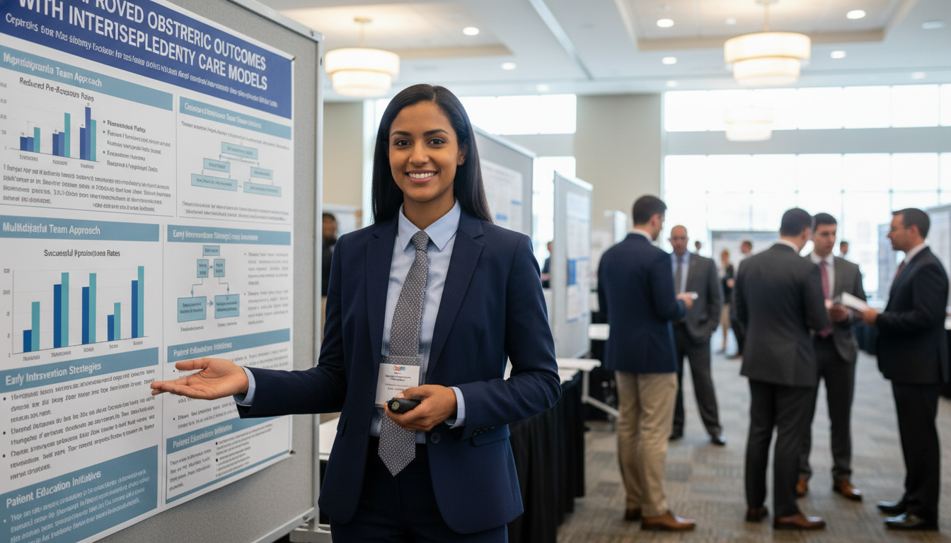 MD Graduate Presenting Obstetrics Research Poster MD Graduate Presenting Obstetrics Research Poster - MD graduate residency for Research Profile Building for MD Graduate in Ob