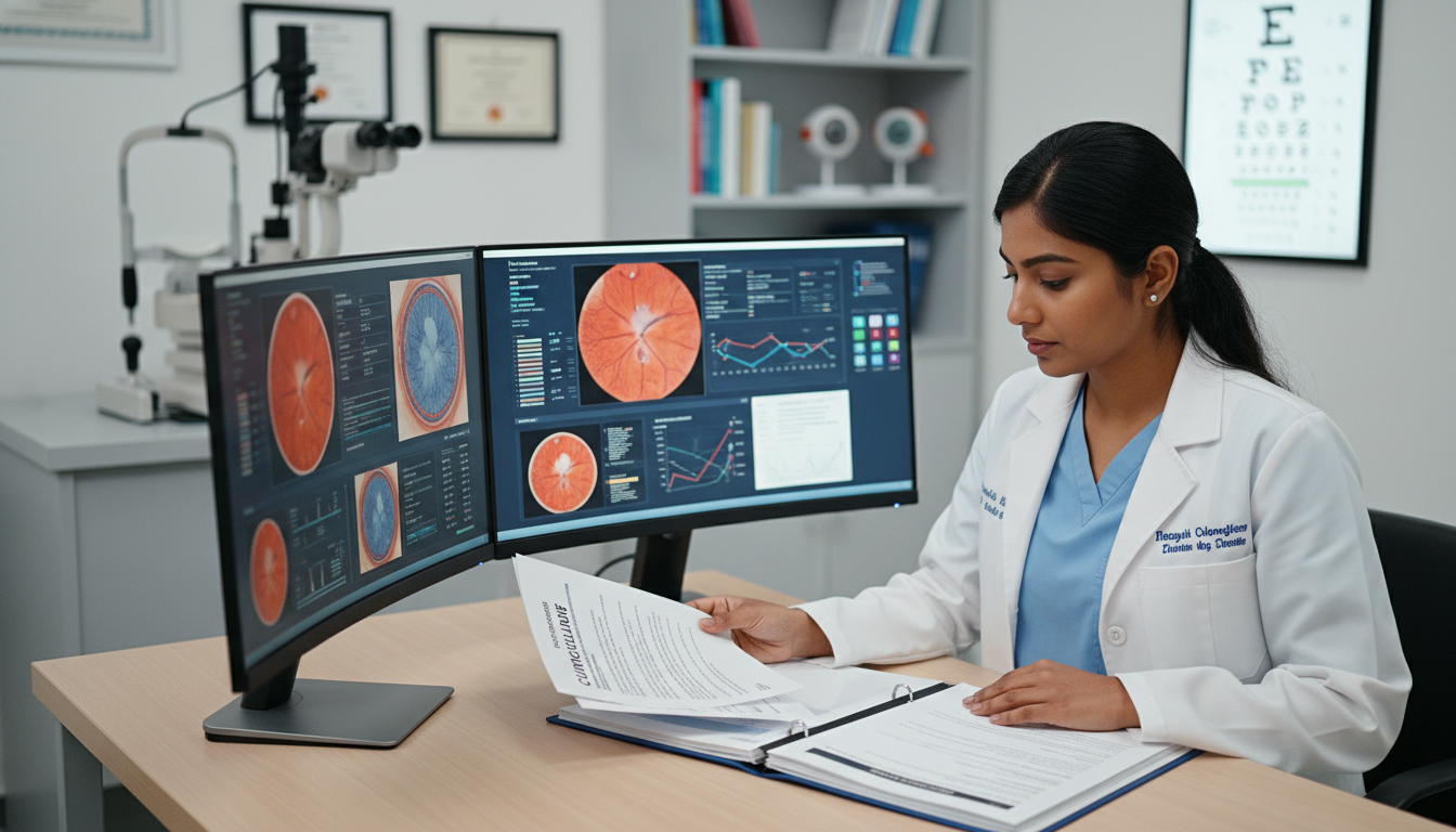 Ophthalmology resident reviewing CV and research portfolio Ophthalmology resident reviewing CV and research portfolio - MD graduate residency for CV Building for MD Graduate in Ophthal