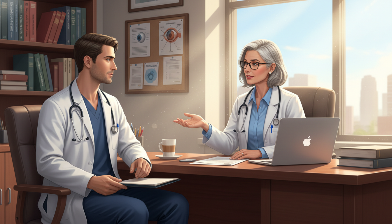 MD graduate meeting with ophthalmology mentor to request a letter of recommendation MD graduate meeting with ophthalmology mentor to request a letter of recommendation - MD graduate residency for Letters of Re