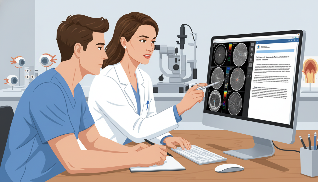 Medical graduate working with ophthalmology mentor on research - MD graduate residency for Low Step Score Strategies for MD G