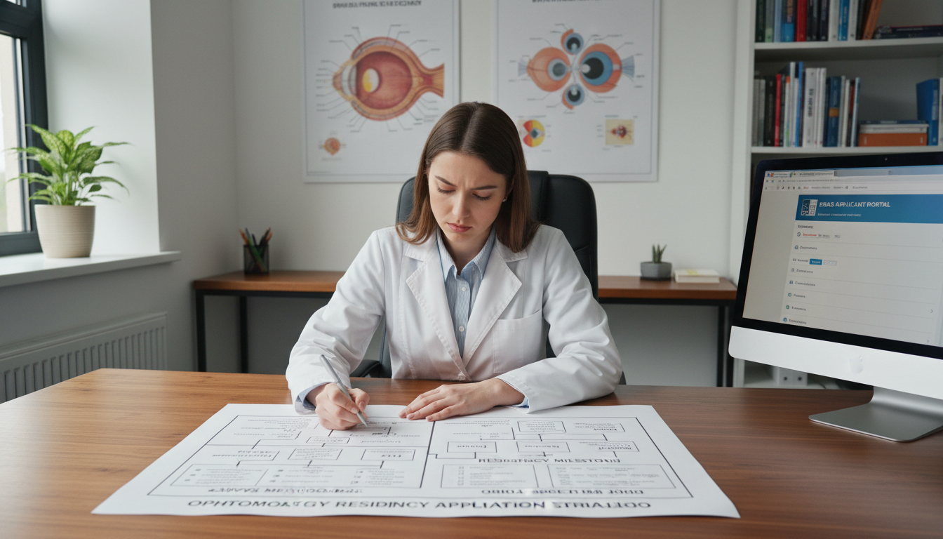 Ophthalmology applicant reviewing SOAP strategy flowchart - MD graduate residency for SOAP Preparation for MD Graduate in Oph