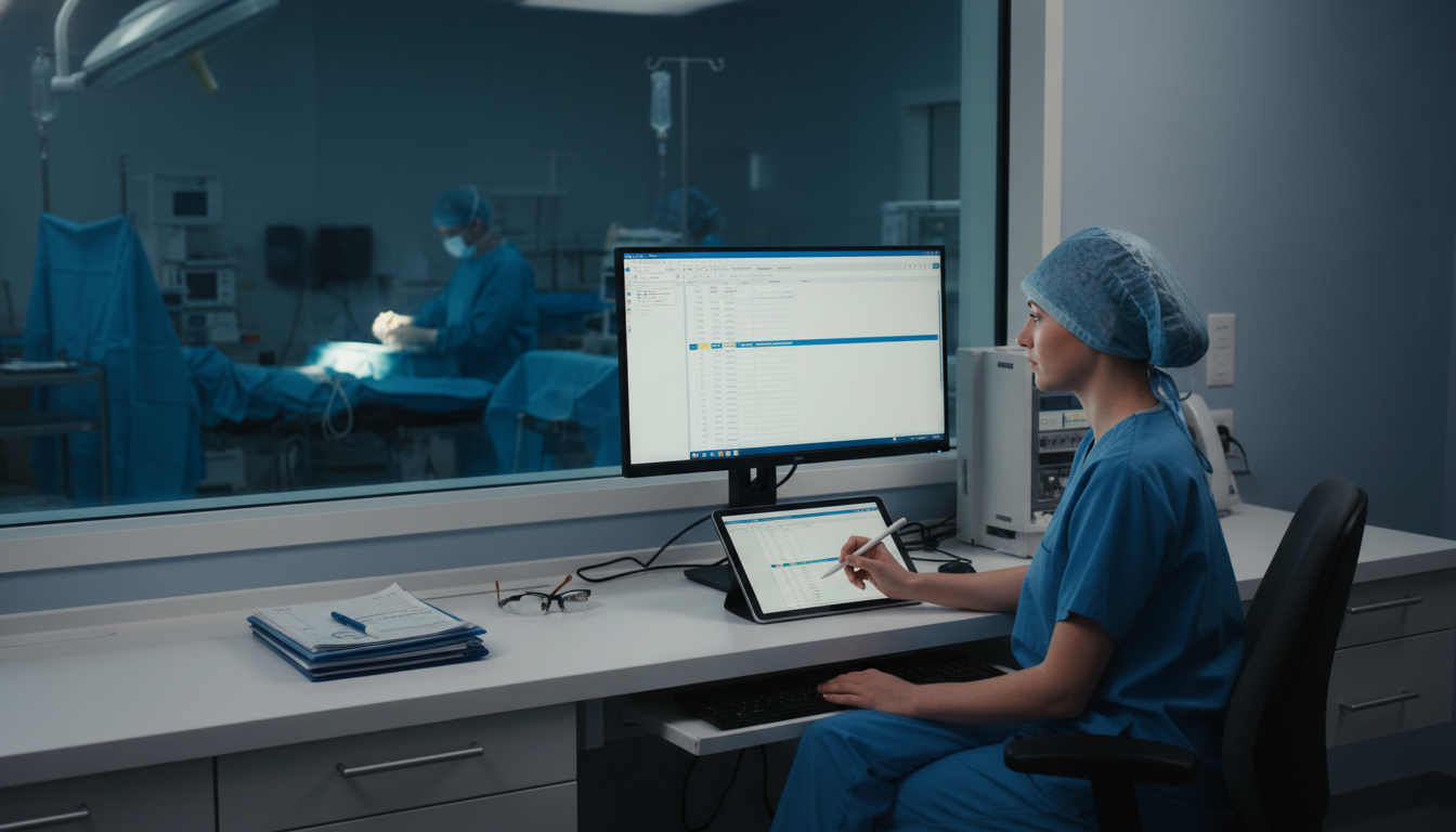 Orthopedic surgery resident logging procedures after operating room cases Orthopedic surgery resident logging procedures after operating room cases - MD graduate residency for Case Volume Evaluation