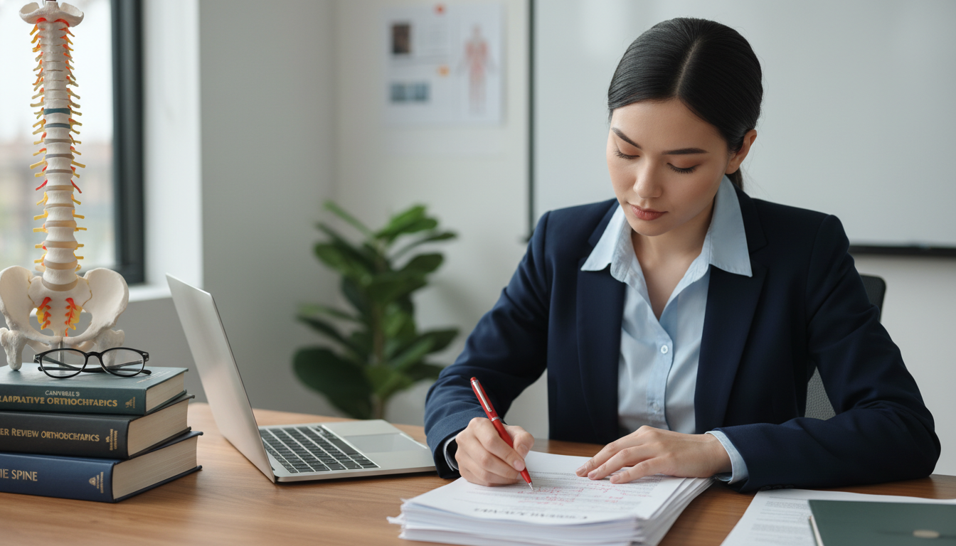 Orthopedic residency applicant preparing CV at desk Orthopedic residency applicant preparing CV at desk - MD graduate residency for CV Building for MD Graduate in Orthopedic Sur