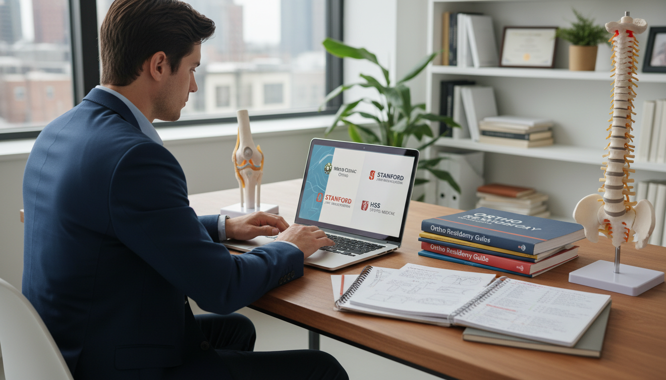 MD graduate reviewing orthopedic surgery residency program information MD graduate reviewing orthopedic surgery residency program information - MD graduate residency for Pre-Interview Preparation