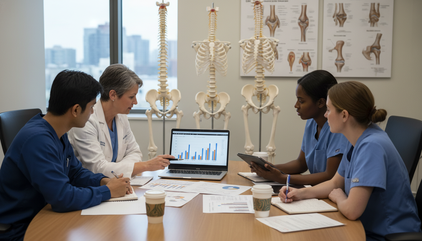 Orthopedic surgery team collaborating on research project - MD graduate residency for Research During Residency for MD Gradua