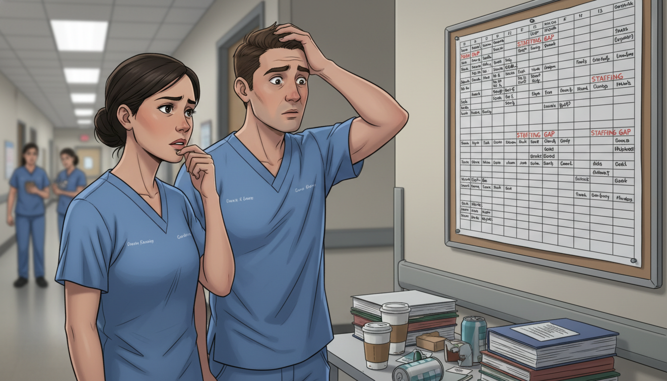 Orthopedic residents looking concerned while reviewing schedule Orthopedic residents looking concerned while reviewing schedule - MD graduate residency for Resident Turnover Warning Signs f