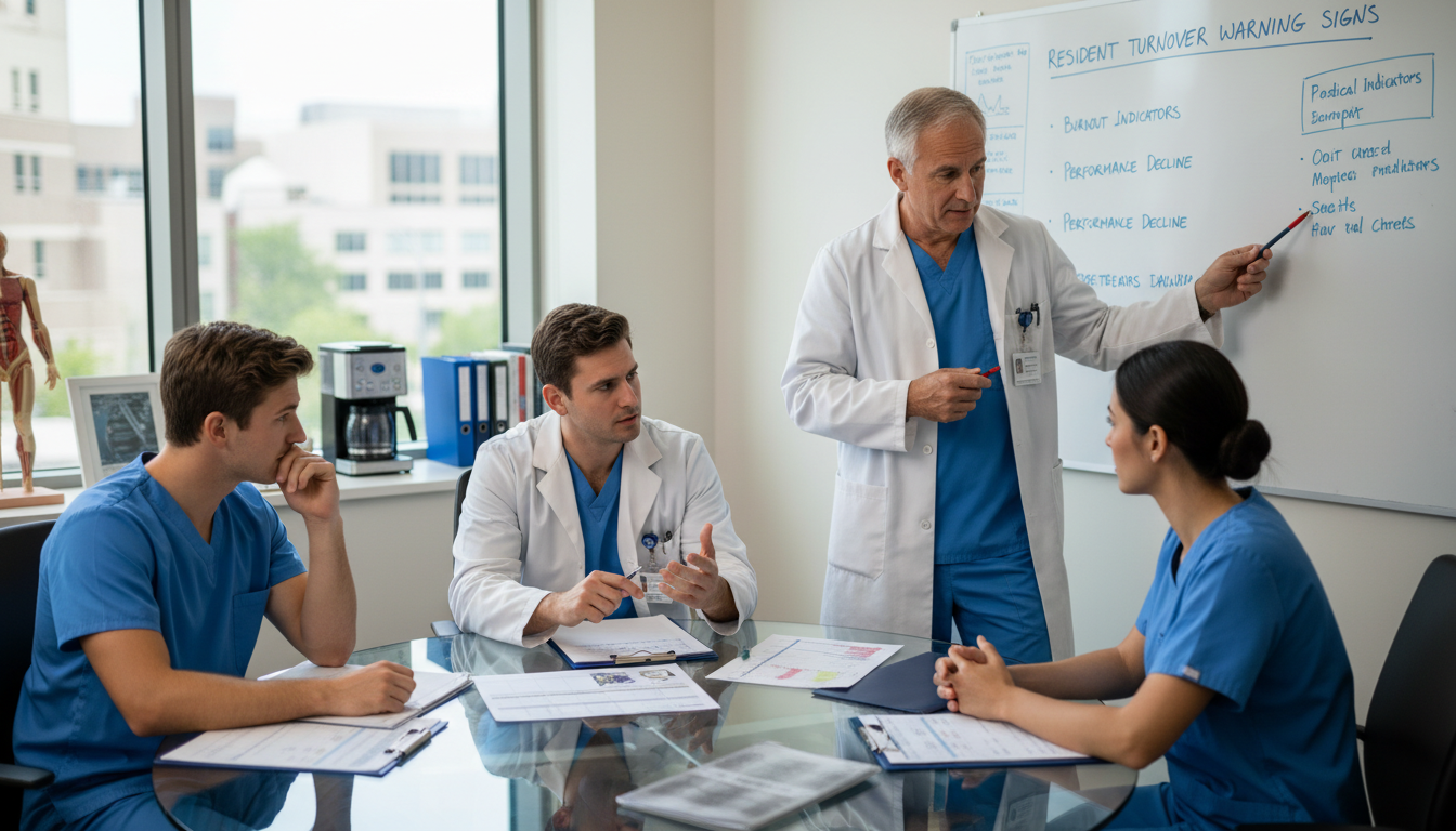 Orthopedic residents meeting with program director Orthopedic residents meeting with program director - MD graduate residency for Resident Turnover Warning Signs for MD Graduat