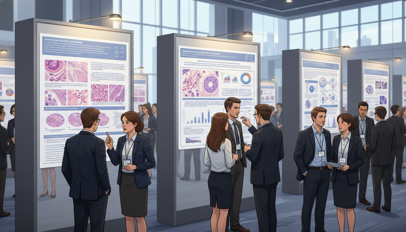 Pathology residents networking at a national conference poster session Pathology residents networking at a national conference poster session - MD graduate residency for Networking in Medicine for