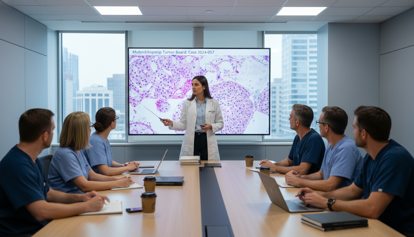Pathology resident presenting at tumor board - MD graduate residency for Questions to Ask Programs for MD Graduate in Patholo