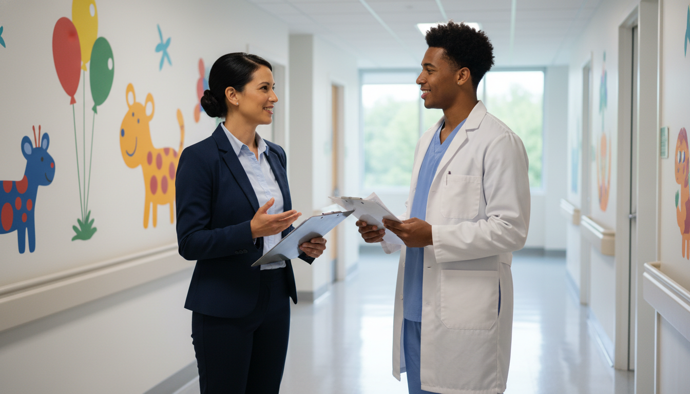 Program director and pediatric resident in discussion Program director and pediatric resident in discussion - MD graduate residency for Pre-Match Communication for MD Graduate in