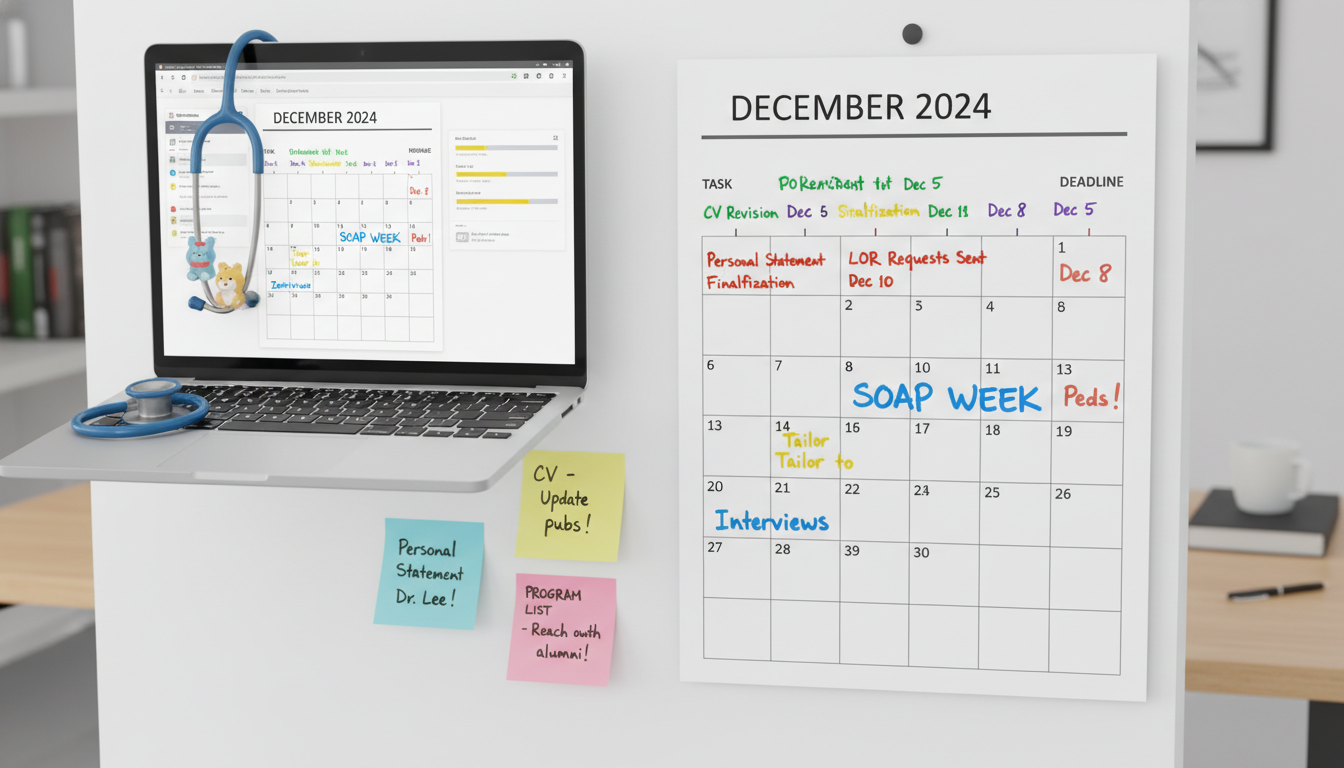 Timeline planning for pediatrics SOAP preparation - MD graduate residency for SOAP Preparation for MD Graduate in Pediatrics
