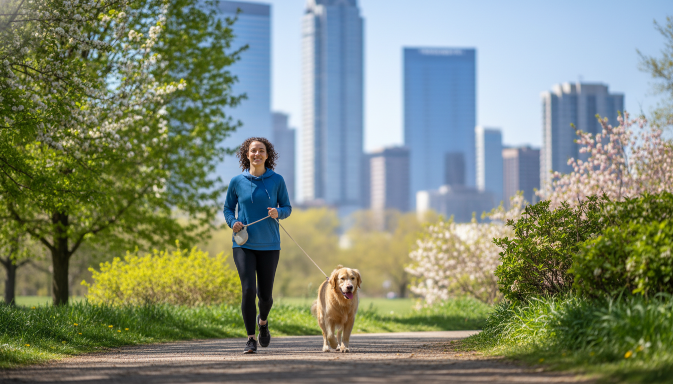 Peds-psych resident enjoying time off in urban park Peds-psych resident enjoying time off in urban park - MD graduate residency for Work-Life Balance Assessment for MD Graduate