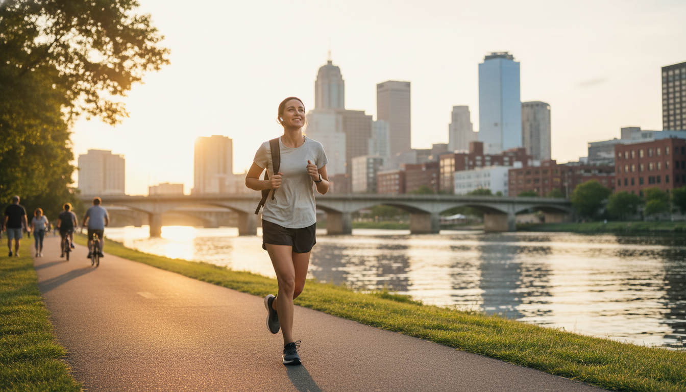 Physiatry resident enjoying time outdoors in a city where they train - MD graduate residency for Program Selection Strategy f