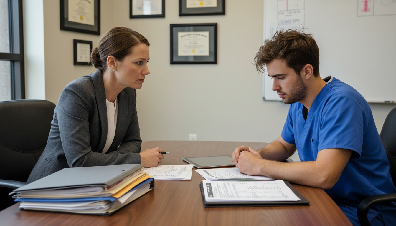 Plastic surgery program director meeting with a concerned resident Plastic surgery program director meeting with a concerned resident - MD graduate residency for Resident Turnover Warning Sign
