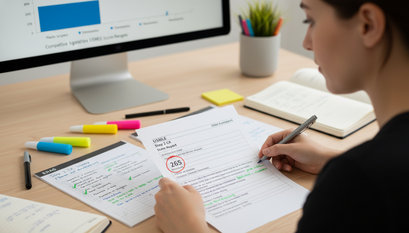 Plastic surgery residency applicant analyzing USMLE Step score report - MD graduate residency for Step Score Strategy for MD