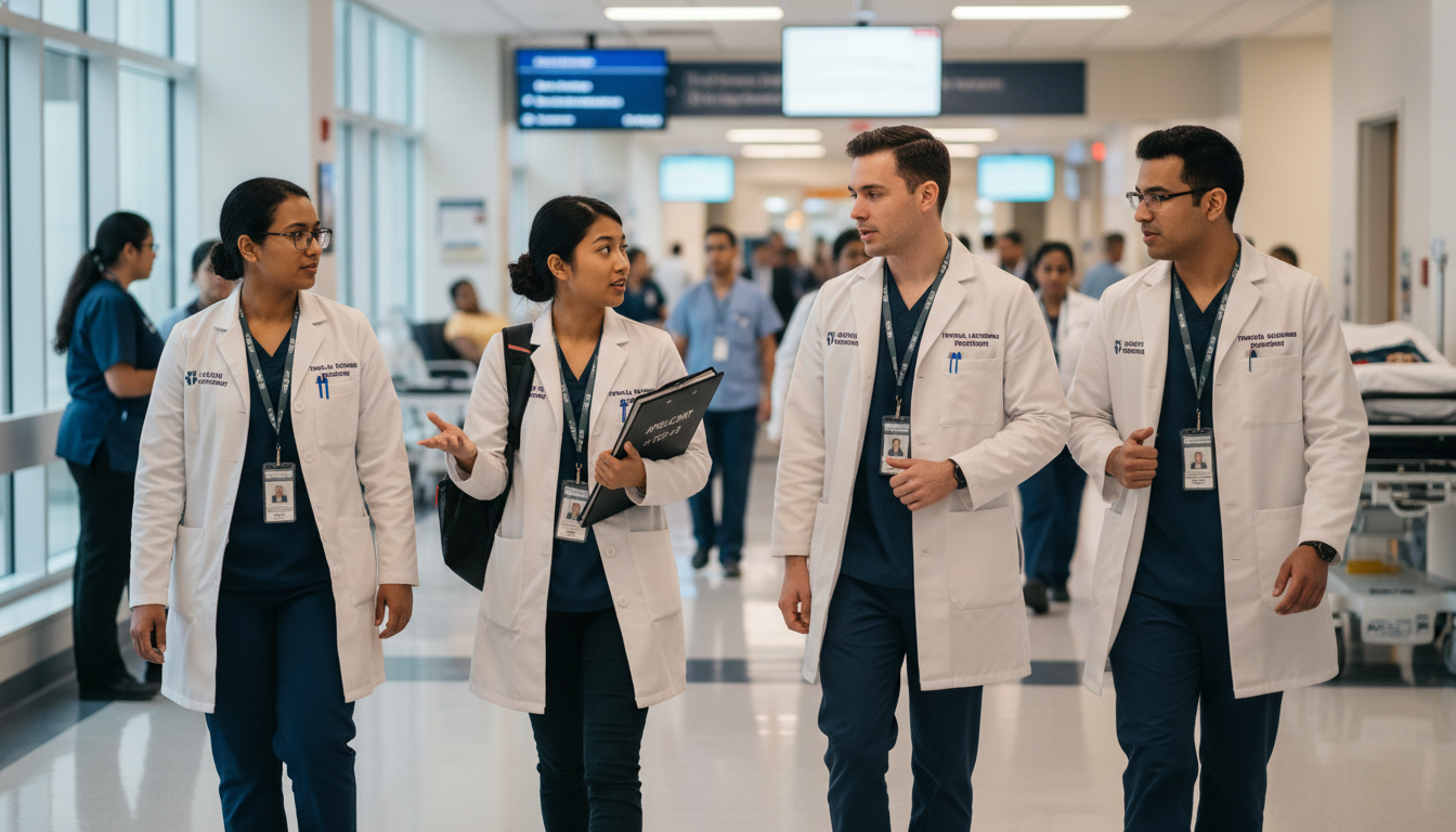 Medical resident asking questions during a residency program tour - MD graduate residency for Questions to Ask Programs for M
