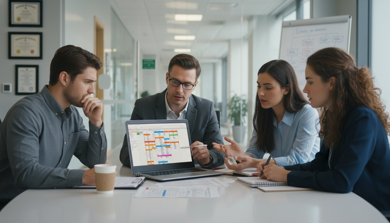 Preliminary internal medicine residents meeting with chief resident about scheduling challenges Preliminary internal medicine residents meeting with chief resident about scheduling challenges - MD graduate residency for R