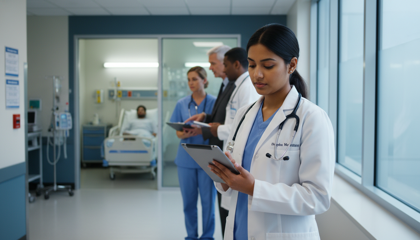 Preliminary medicine resident working in a busy hospital ward - MD graduate residency for Step Score Strategy for MD Graduate