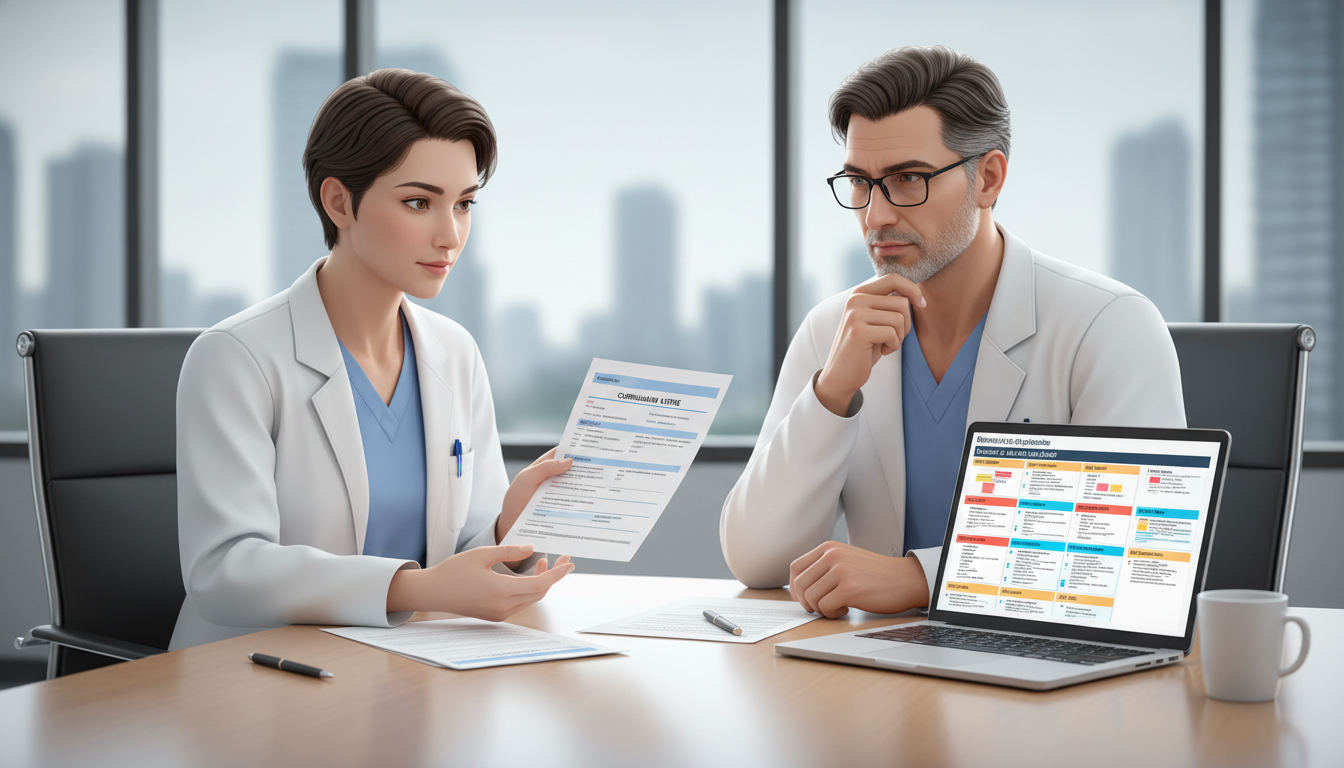 Preliminary surgery resident speaking with mentor about career planning Preliminary surgery resident speaking with mentor about career planning - MD graduate residency for Job Search Timing for MD